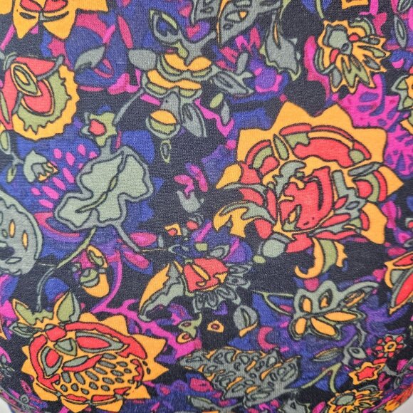 Lularoe Womens XS Floral Print Midi Dress Half Sleeves & Stretchy Fit Multicolor - Picture 8 of 10